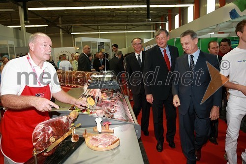 Janez Erjavec, direktor Pomurskega sejma, dr. Danilo Türk, predsednik Republike Slovenije in Edvard Fonda, predsednik uprave Kras Sežana