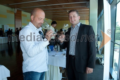 Boštjan Protner, direktor Radia 1 in vinar in Danilo Steyer, vinogradništvo Steyer vina