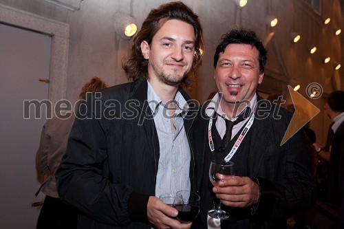 Martin Štibernik, ansambel Slapovi in Aleš Uranjek, glasbeni manager in bobnar skupine Šank Rock