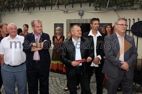 ..., ..., Franc Kangler, župan Maribora, Zlatko Jesenik, predsednik Turističnega društva Maribor in vodja splavarjenja in Milan Razdevšek, direktor Zavoda za turizem Maribor