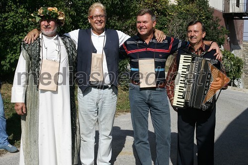 Dioniz, bog vina, Vinko Šimek, humorist, Boris Kopitar, TV voditelj in Ritlop, harmonikaš