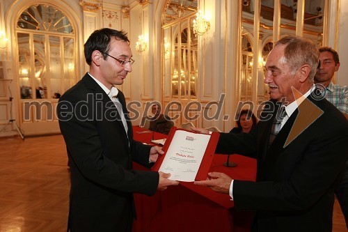 Tadej Toš, igralec in Rudi Moge, nekdanji poslanec DZ