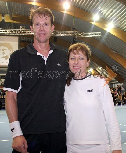 Stefan Edberg, tenisač in Mima Jaušovec, kapetanka slovenske ženske teniške reprezentance