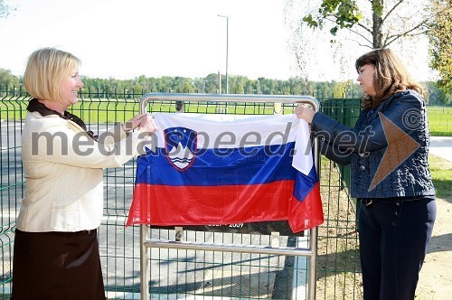 Breda Forjanič, ravnateljica vrtca Manka Golarja Gornja Radgona in nj. eksc. Guro Katharina Helwig Vikor, veleposlanica Kraljevine Norveške