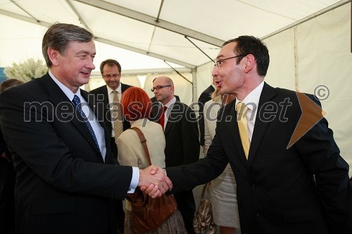 Dr. Danilo Türk, predsednik Republike Slovenije in Tadej Toš, povezovalec prireditve in igralec