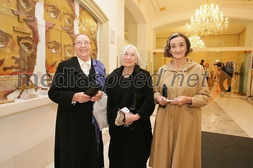 Iva Zupančič, igralka in dobitnica Borštnikovega prstana 1997, Štefka Drolc, igralka in dobitnica Borštnikovega prstana 1983 ter Ivanka Mežan, igralka in dobitnica Borštnikovega prstana 1995