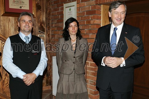 Silvo Črnko, vinogradniška kmetija Črnko, dr. Irena Fonda, ribogojnica Fonda in dr. Danilo Türk, predsednik Republike Slovenije