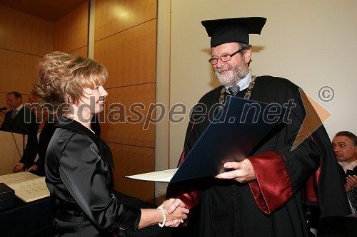 Dr. Breda Jesenšek Papež, Medicinska fakulteta Univerze v Mariboru in prof. dr. Ivan Rozman, rektor Univerze v Mariboru