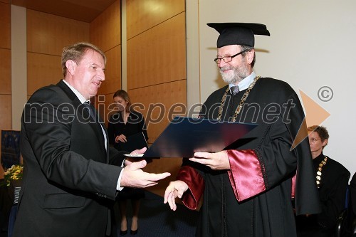 Dr. Davorin Kralj, Fakulteta za kemijo in kemijsko tehnologijo Univerze v Mariboru in prof. dr. Ivan Rozman, rektor Univerze v Mariboru