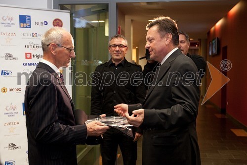 Miro Cerar, nekdanji gimnastičar in predsednik Olimpijske akademije ter ambasador za fair play in Zoran Jankovič, župan Ljubljane