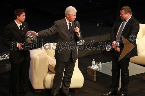 Zoran G. Grbić, vodja Diners Club Exclusive, Bill Clinton, 42. predsednik Združenih držav Amerike in Tomaž F. Lovše, direktor Diners Club