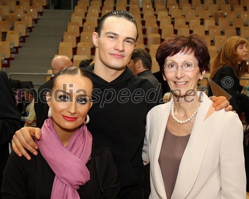 Anna Firstova ter Alexey Silde, Rusija, svetovna prvaka v latinskoameriških plesih 2009 in Verena Šulek, Plesna zveza Slovenije