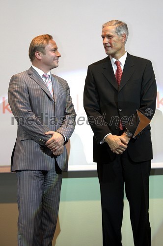 Peter Kukovica, predsednik Atletske zveze Slovenije in Dušan Prezelj, trener