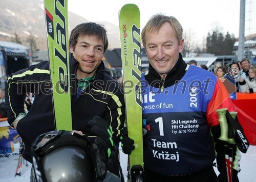 Jernej Koblar in Bojan Križaj, nekdanja smučarka