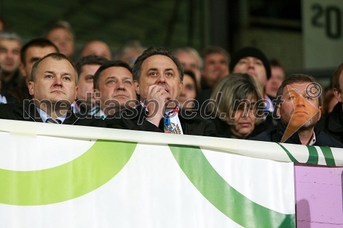 Franc Kangler, župan Mestne občine Maribor, Vitalij Mutko, predsednik ruske nogometne zveze in minister za šport in Roman Abramovič, ruski milijarder in lastnik nogometnega kluba Chelsea ter CSKA Moskva