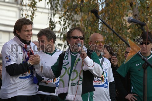 Zlatko Dedič, član slovenske nogometne reprezentance in Pero Lovšin, glasbenik