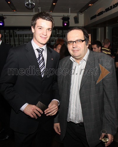 Mitja Šeško, podpredsednik Rotaract club Maribor in Georg Mohr, šahovski velemojster