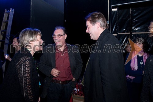 Marijana Jaklič Klanšek, pomočnica direktorice, Boris Kobal, igralec in Jožef Ropoša, igralec