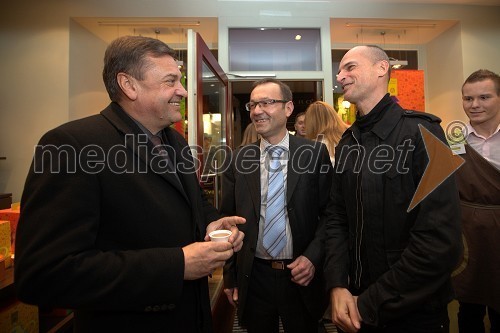 Zoran Janković, župan Mestne občine Ljubljana, Zvone Krznar, direktor podjetja Stillmark ter Francois Xavier Delmas, ustanovitelj blagovne znamke Le Palais des Thes