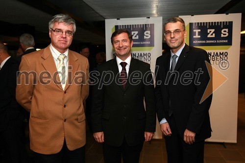 Mag. Samo Hribar Milič, generalni direktor GZS, Karl Viktor Erjavec, minister za okolje in prostor RS in Črtomir Remec, predsednik Inženirske zbornice Slovenije (IZS)