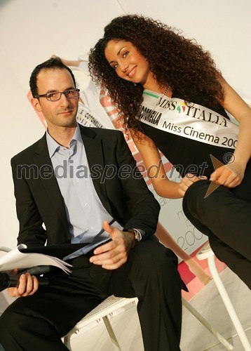 Fedja Juvan, moderator radia Postaja Center in Vera Santagata, italijanska Miss Cinema 2005