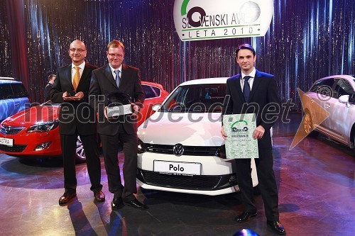 Heinz Slesak, generalni direktor Porsche Slovenija, Marko Škriba, vodja znamke Volkswagen v Sloveniji in Danilo Ferjančič, generalni direktor Porsche Slovenija