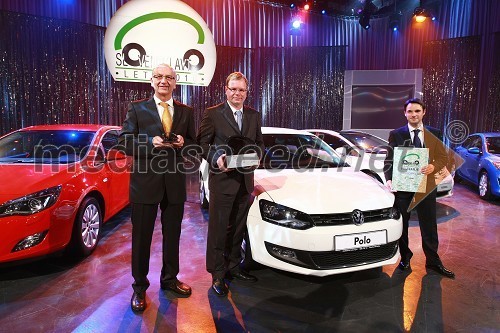 Heinz Slesak, generalni direktor Porsche Slovenija, Marko Škriba, vodja znamke Volkswagen v Sloveniji in Danilo Ferjančič, generalni direktor Porsche Slovenija