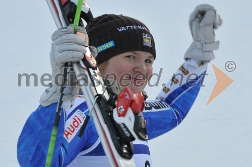 Anja Paerson, smučarka (Švedska), tretjeuvrščena na veleslalomu za 46. Zlato lisico