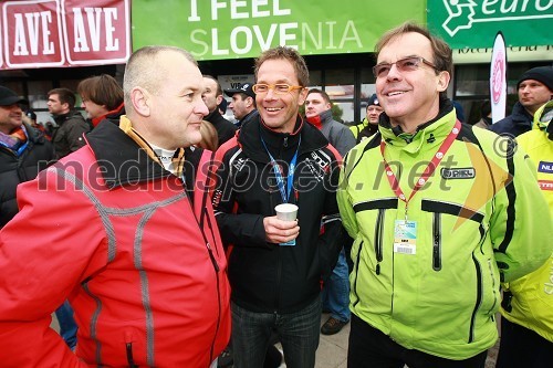 Franc Kangler, župan Maribora, Iztok Kočevar, član skupine Carneval band in Milan Petek, mestni svetnik MOM