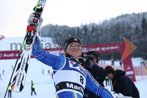 Anja Paerson, smučarka (Švedska), tretjeuvrščena na veleslalomu za 46. Zlato lisico