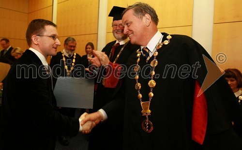 Dr. Damir Košutić, Medicinska fakulteta Univerze v Mariboru,  prof. dr. Ivan Rozman, rektor Univerze v Mariboru in prof. dr. Ivan Krajnc, dekan Medicinske fakultete, Univerze v Mariboru