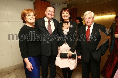 Štefka Kučan, Zoran Janković, župan Ljubljane, Manca Košir, publicistka in Milan Kučan, nekdanji predsednik Republike Slovenije