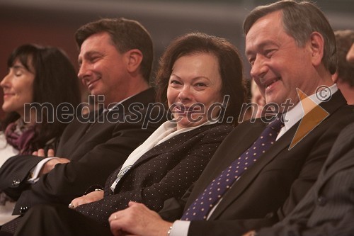 	Borut Pahor, predsednik Vlade RS, dr. Danilo Türk, predsednik Republike Slovenije in soproga Barbara Miklič Türk