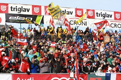 Tribuna, avstrijski navijači