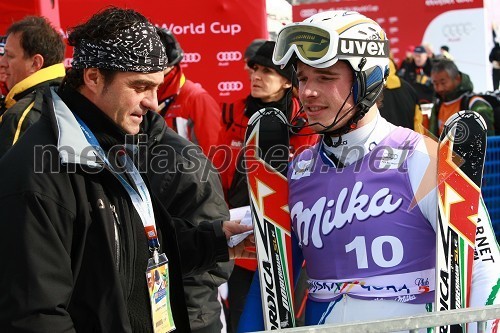 Alberto Tomba, nekdanji italijanski smučar in Giuliano Razzoli, smučar (Italija)