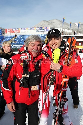 Robert Brunner, trener avstrijske reprezentance in Reinfried Herbst, smučar (Avstrija) in zmagovalec slaloma za 49. Pokal Vitranc