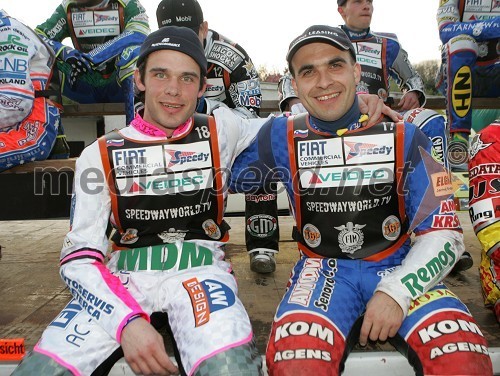 Jernej Kolenko in Izak Šantej (oba Slovenija) stezni rezervi na dirki za VN Slovenije 2006 v speedwayu