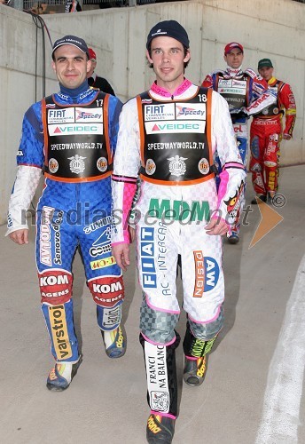 Izak Šantej in Jernej Kolenko (oba Slovenija) stezni rezervi na dirki za VN Slovenije 2006 v speedwayu