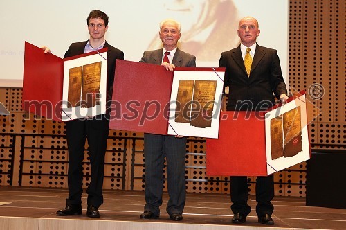 Peter Kauzer, kajakaš, Evgen Titan in Brane Oblak, nekdanji nogometaš in prejemniki Bloudkovih nagrad