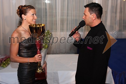 Sonja Roman, atletinja ter mariborska športnica leta 2009 in Zoran Turk, voditelj prireditve