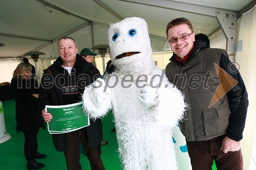 Gorazd Hafner, Yeti in Petr Podlipny, direktor znamke Škoda pri Porsche Slovenija d.o.o.