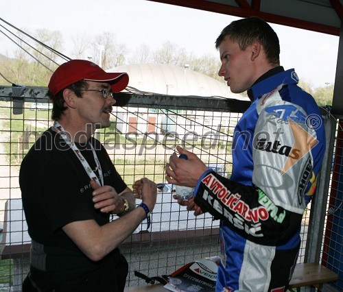 Marcel Gerhard (Švica - nekdanji voznik spidveja, danes pa tuner motorjev za speedway) in Matej Žagar (Slovenija)