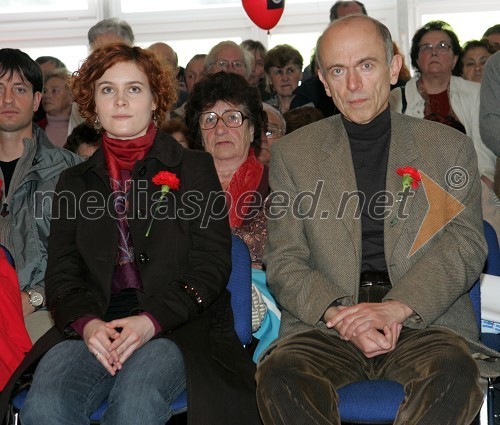 Janez Drnovšek, predsednik Republike Slovenije in njegova hčerka Nana Forte, glasbenica