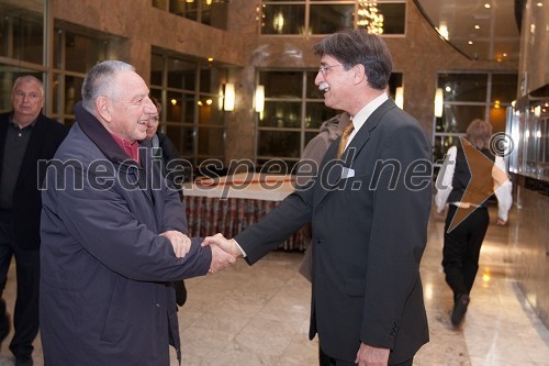 Dušan Jovanovič, režiser in Jožko Čuk, direktor Slovenskega narodnega gledališča (SNG) Nova Gorica