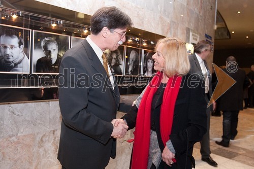 Jožko Čuk, direktor Slovenskega narodnega gledališča (SNG) Nova Gorica in Milena Zupančič, igralka