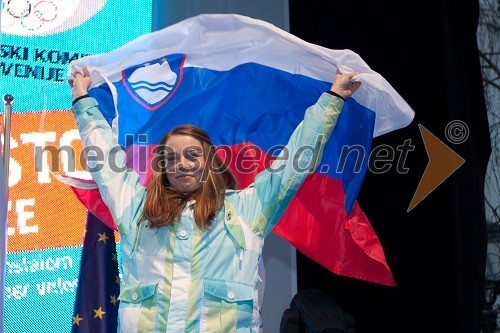 Tina Maze, sprejem slovenske olimpijske podprvakinje v Ljubljani