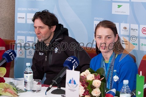 Andrea Massi, trener in Tina Maze, smučarka, slovenska olimpijska podprvakinja