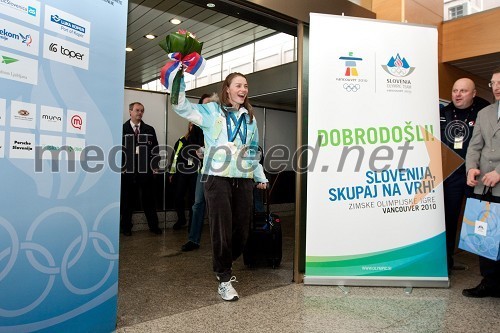 Tina Maze, prihod slovenske olimpijske podprvakinje v Slovenijo