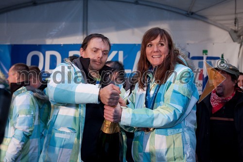 Ivan Hudač, trener Petre Majdič in Petra Majdič, tekačica na smučeh, bronasta olimpijka