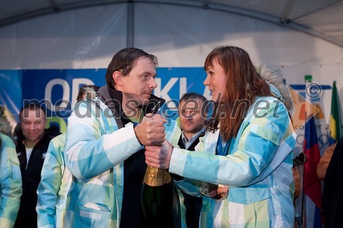 Ivan Hudač, trener Petre Majdič in Petra Majdič, tekačica na smučeh, bronasta olimpijka